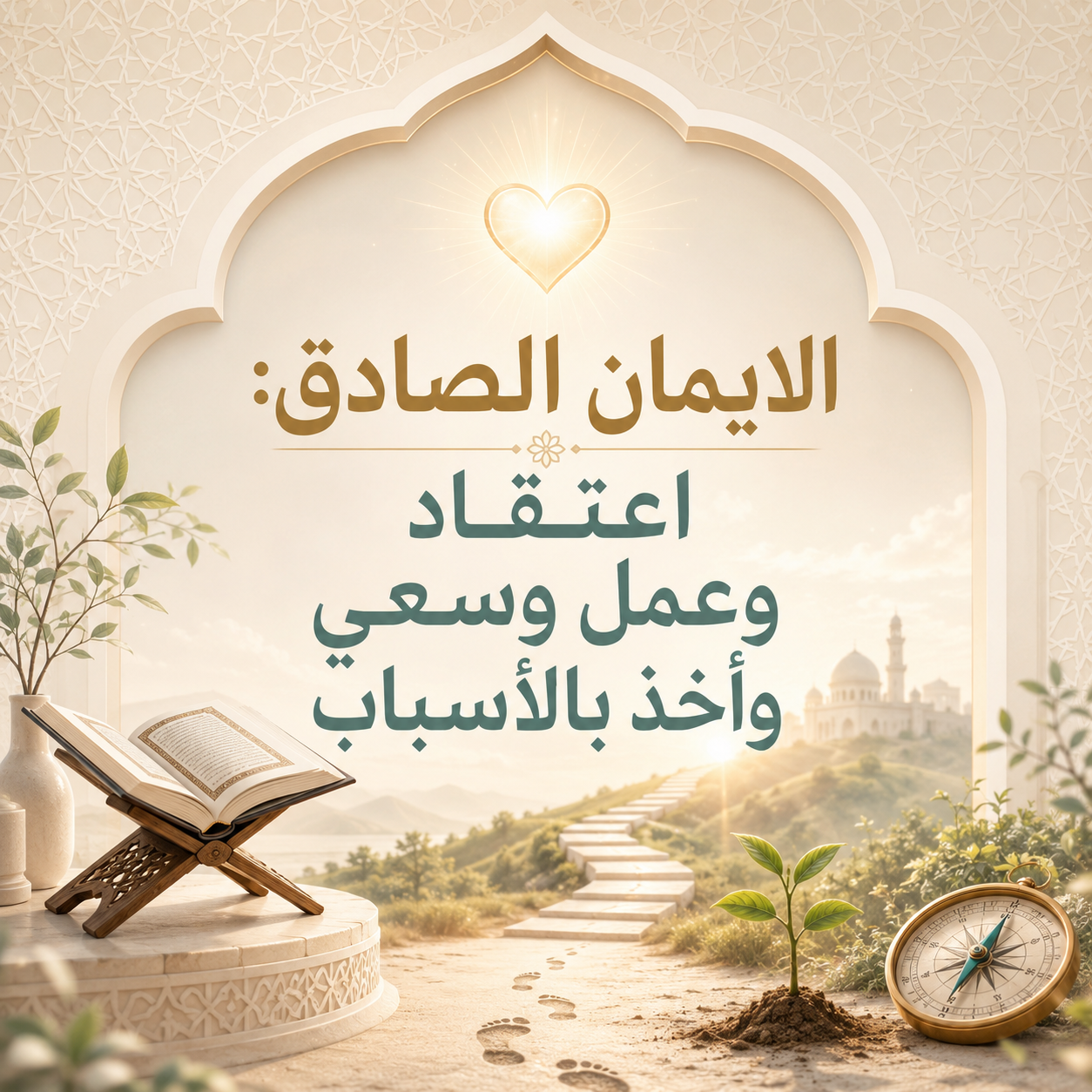  »الإيمانُ الصَّادِقُ: اعْتِقادٌ وعمَلٌ وسَعْيٌ وأَخْذٌ بالأَسبابِ«: