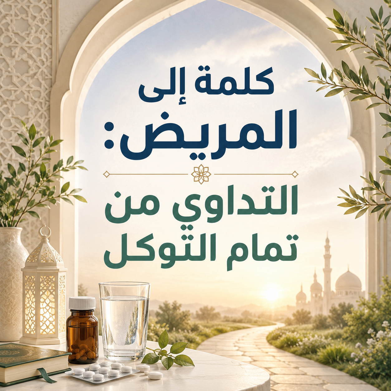 »كلمَةٌ إِلى المريضِ: التَّداوي مِنْ تَمامِ التَّوكُّلِ«: