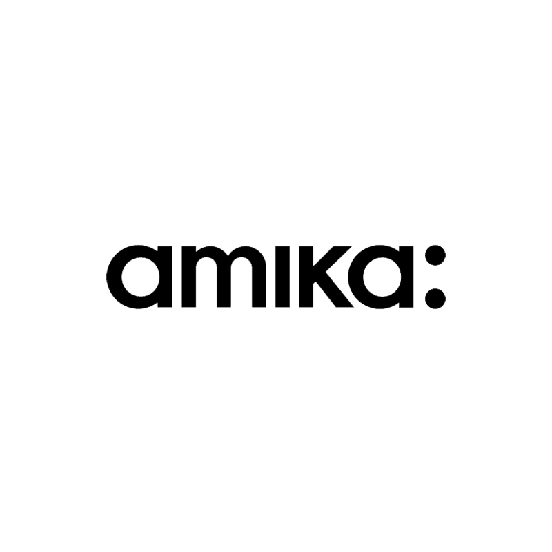 Logo for Amika, in bold black font