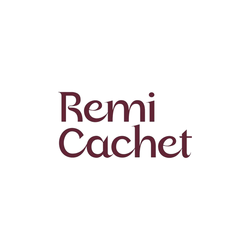 Logo for Remi Cachet, in a dark purple font