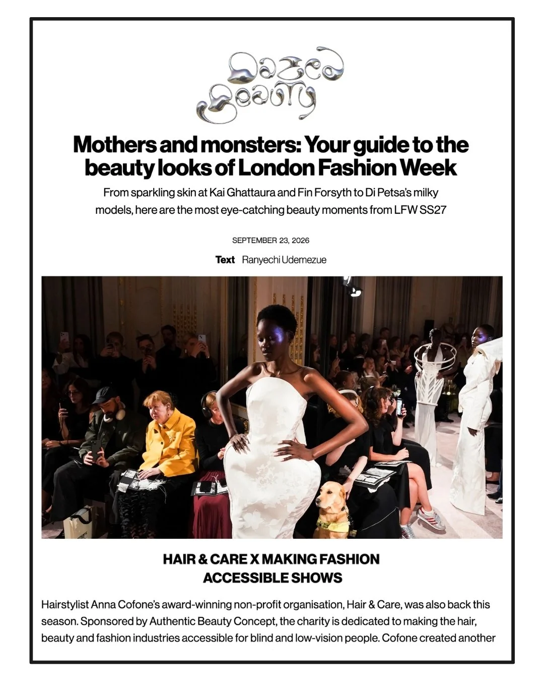 Click image to read on Dazed Beauty