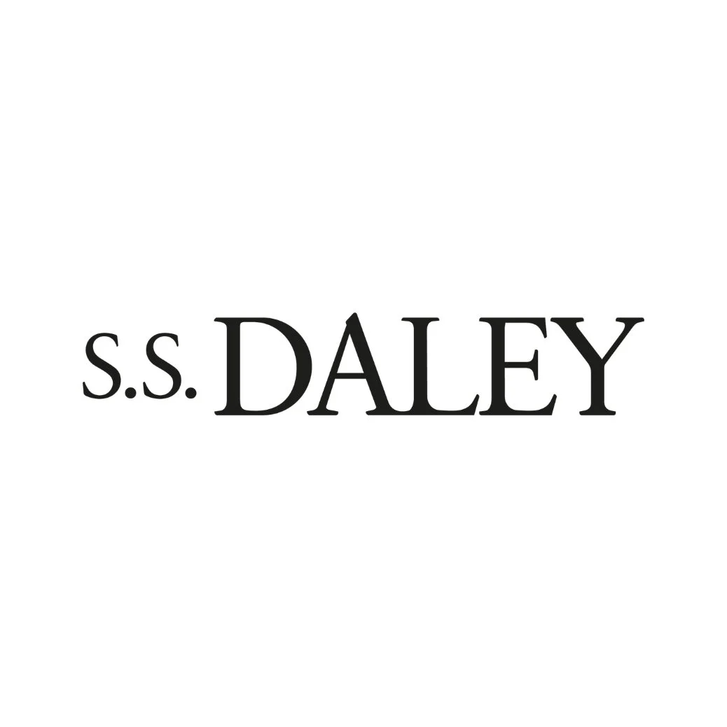 S.S. Daley logo in black capitalised writing.