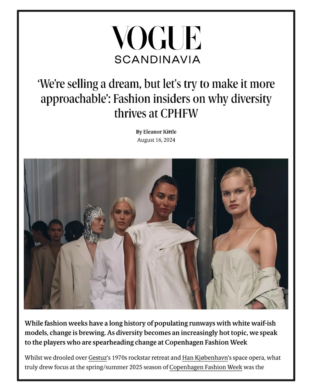 Click image to read on Vogue Scandinavia 