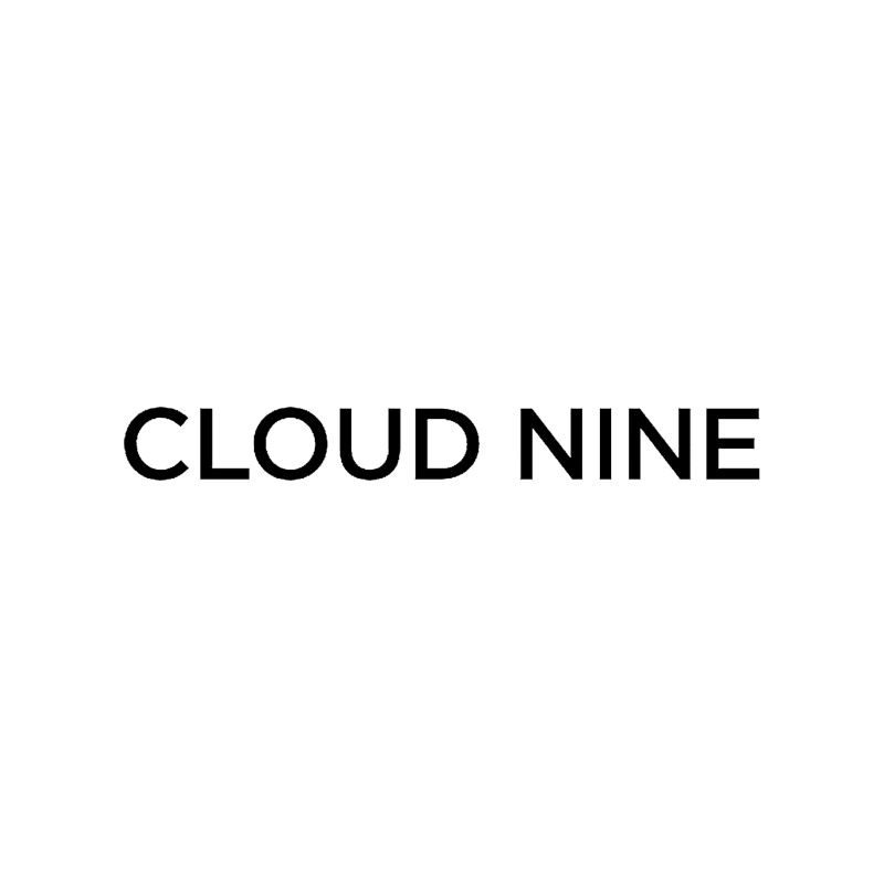 Logo for Cloud Nine, in black capitalised letters
