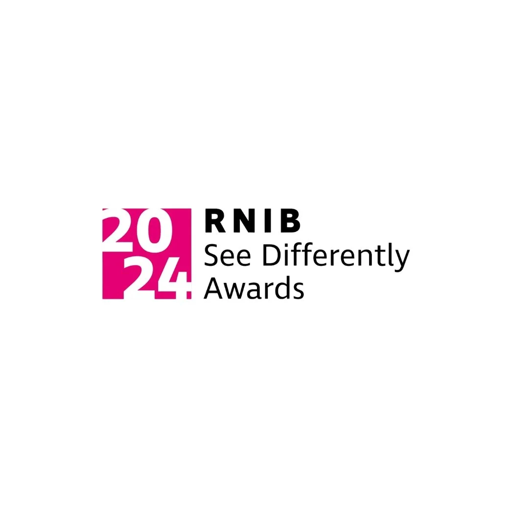 Logo for RNIB See Differently awards in pink & black