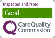 Care Quality Commission inspection badge with a green 'Good' rating