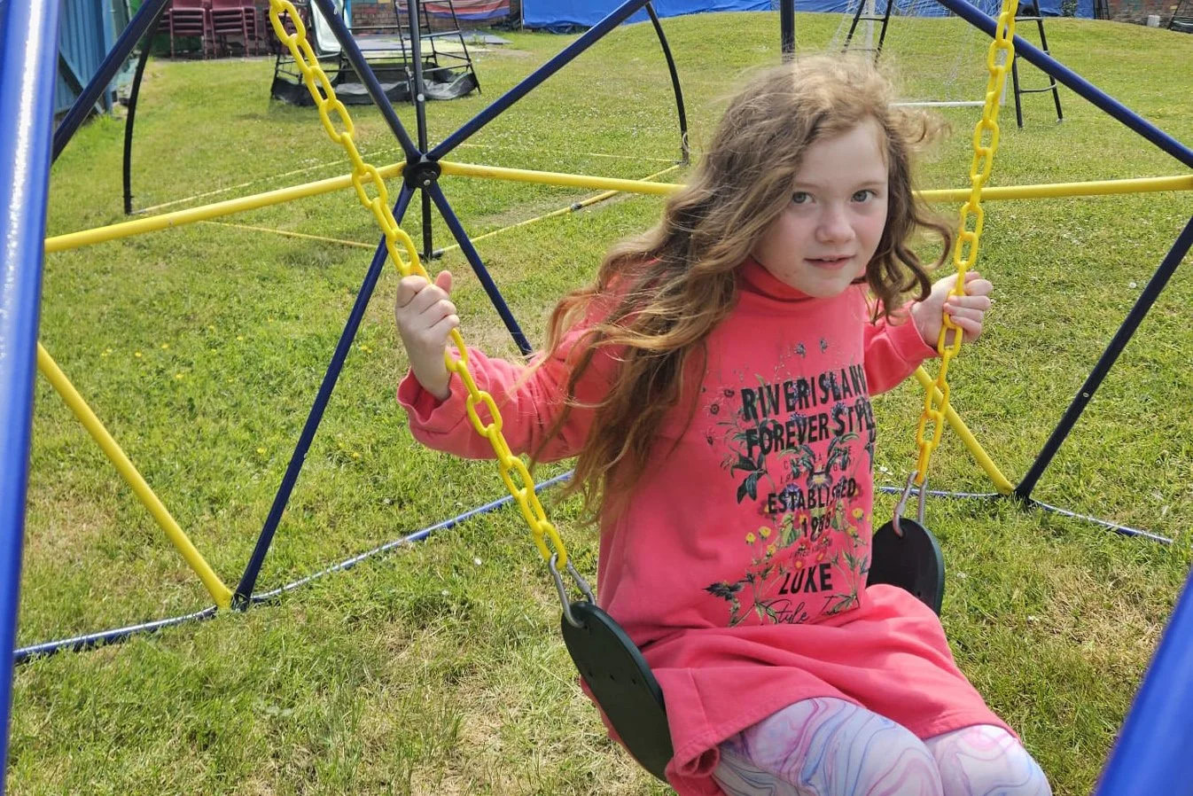A girl on a swing