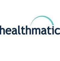Healthmatic logo with stylized text and circular design element