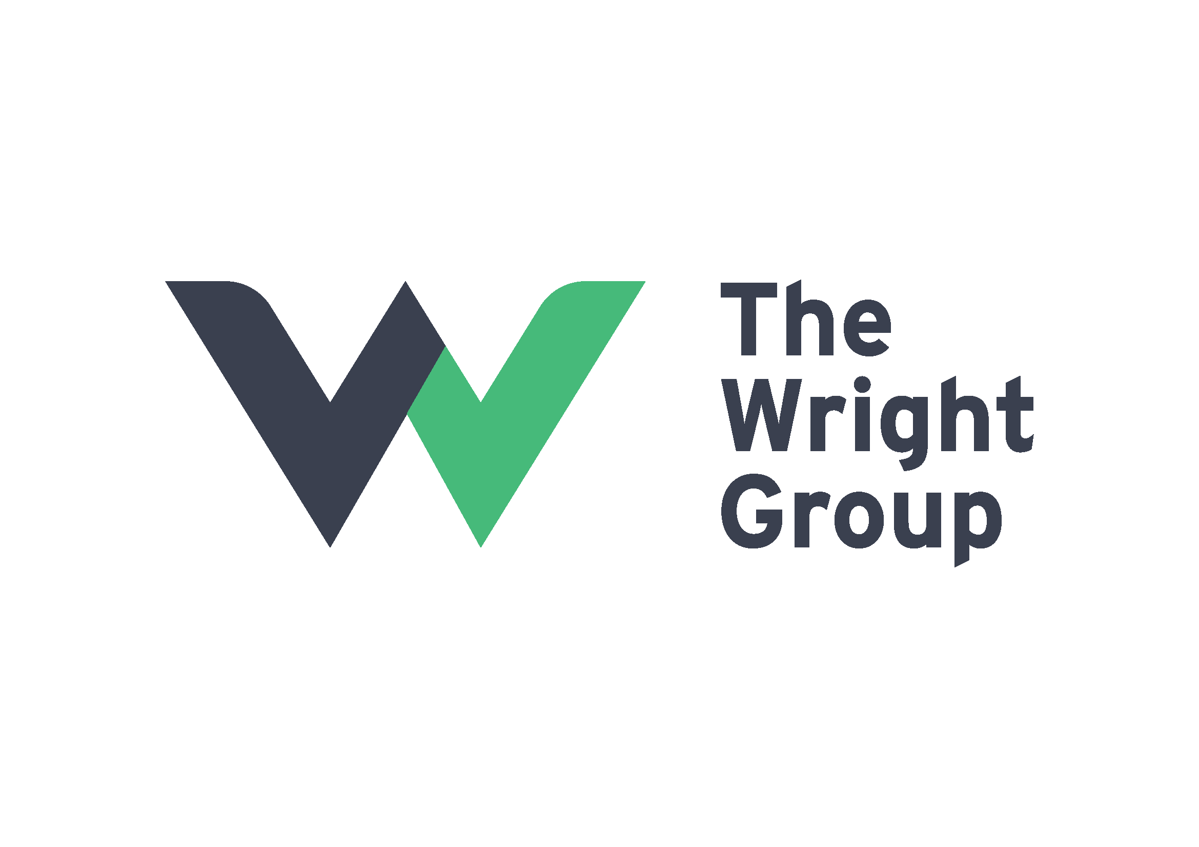 The logo of the W. Wright Group, featuring stylized overlapping letters W and V in dark gray and green, with the company name in bold dark gray text.