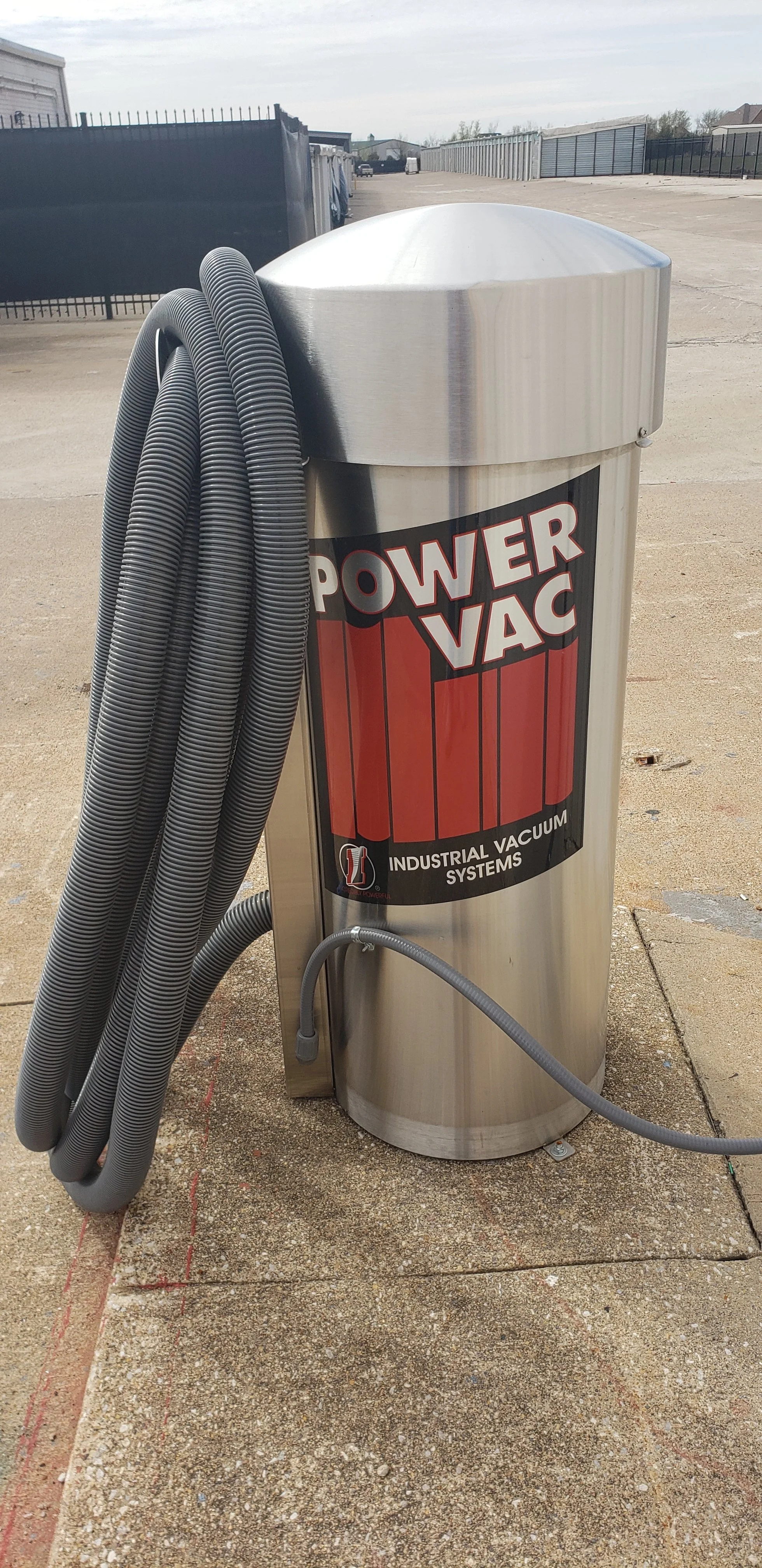 Close-up of the free industrial Power Vac commercial vacuum unit available to customers at Wylie Bargain Storage