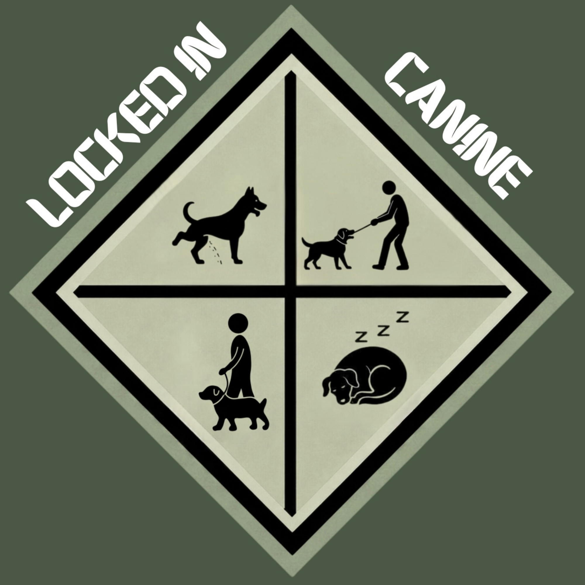 Our logo displays the four mindsets, or windows, in which we signal our dogs to lock in!
