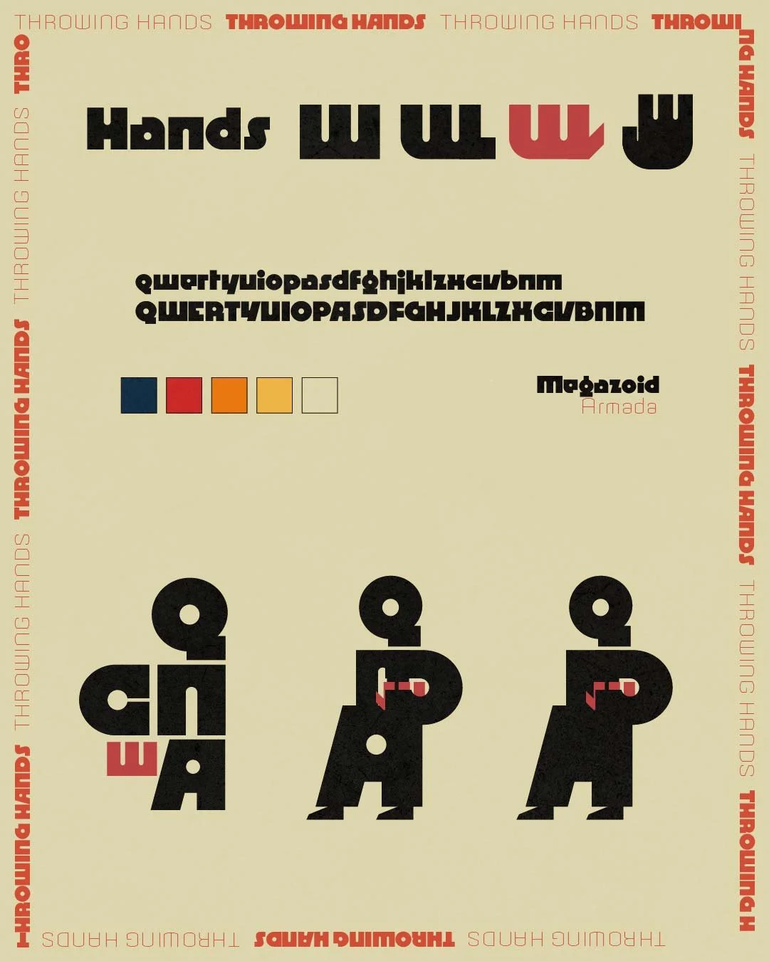 A picture showing how the characters are collaged together with letters from the alphabet
