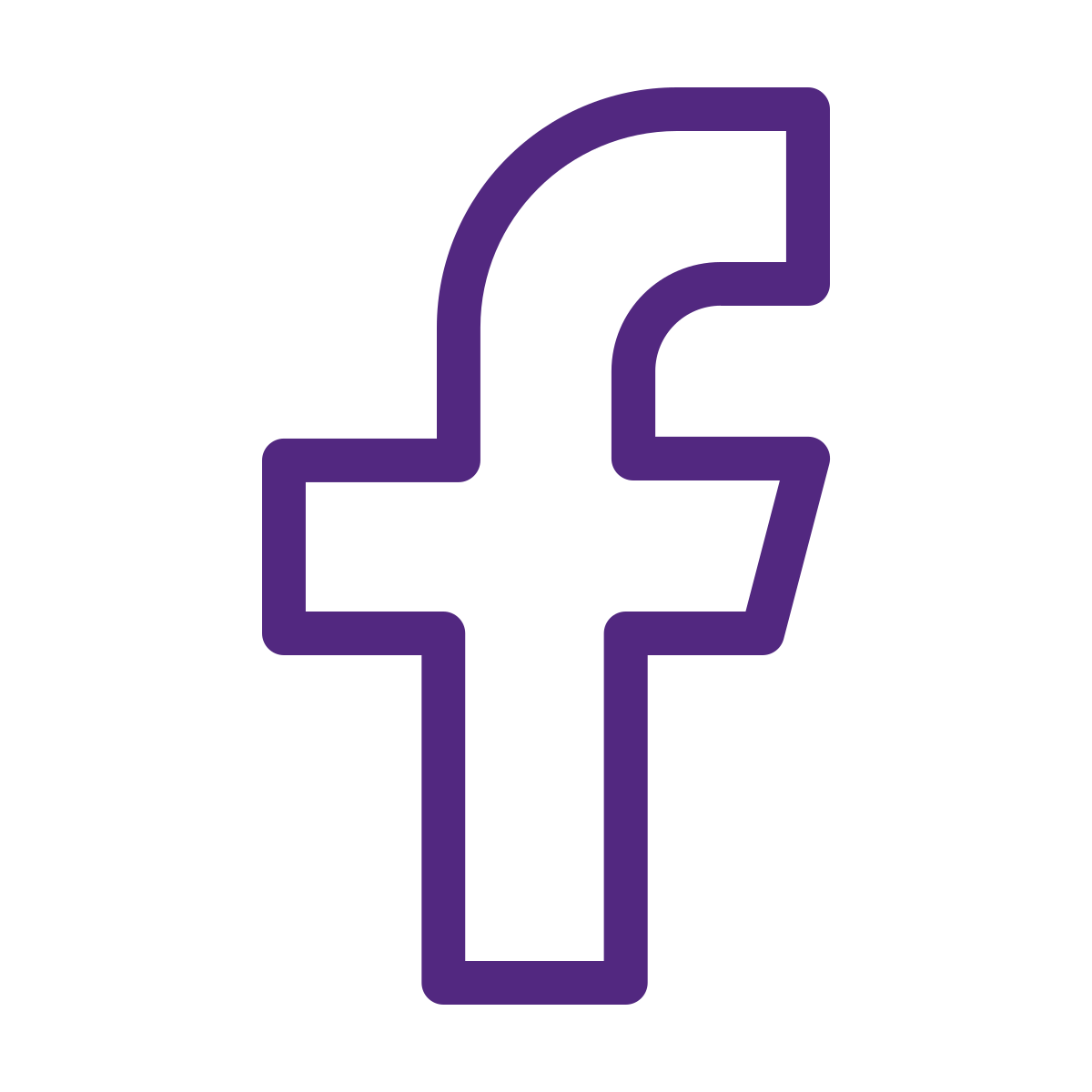 Stylized purple Facebook logo on a black background.