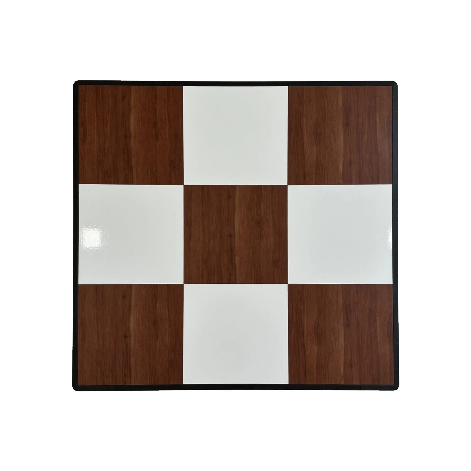 Dark Maple & White Checkerboard