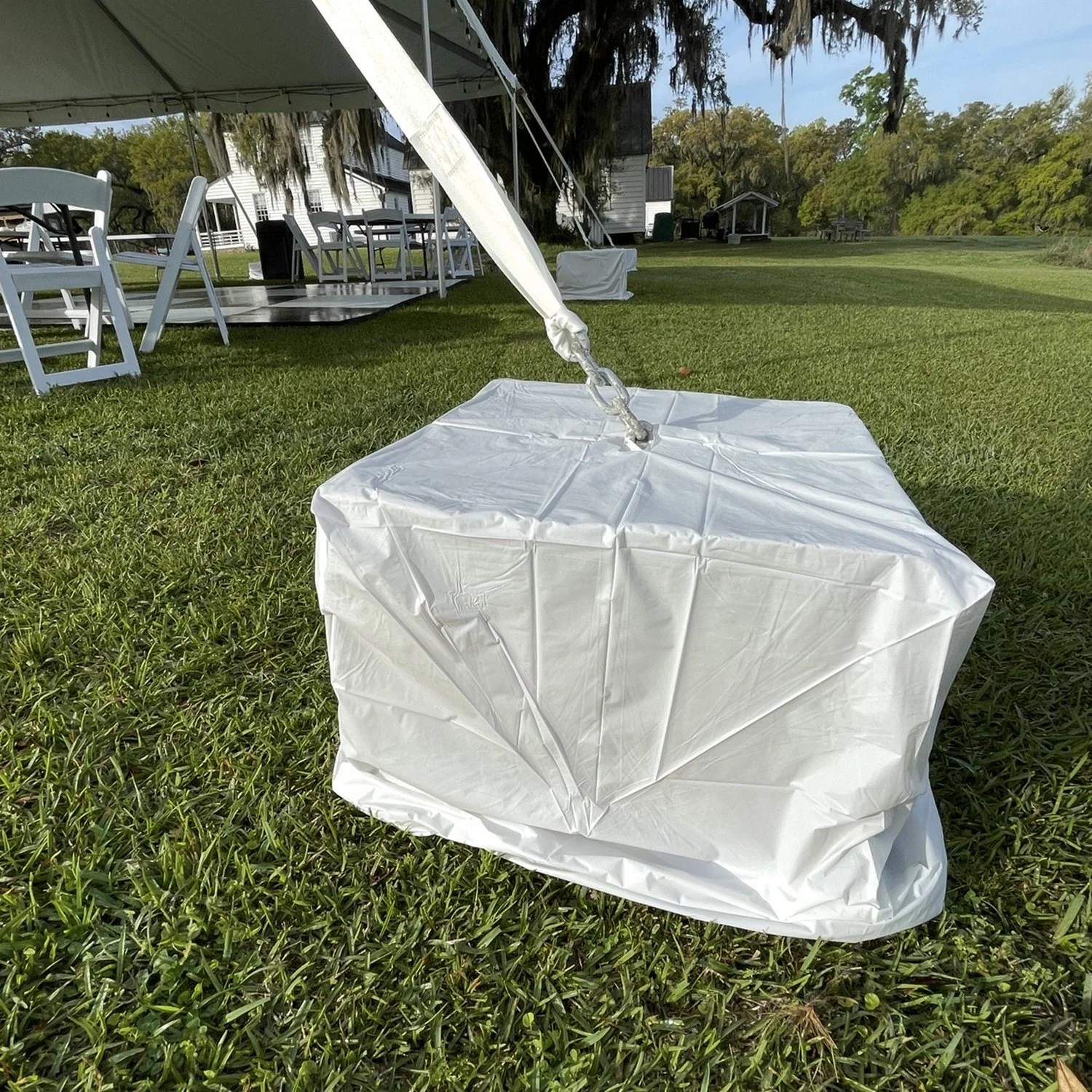 Concrete Blocks w/ White Covers