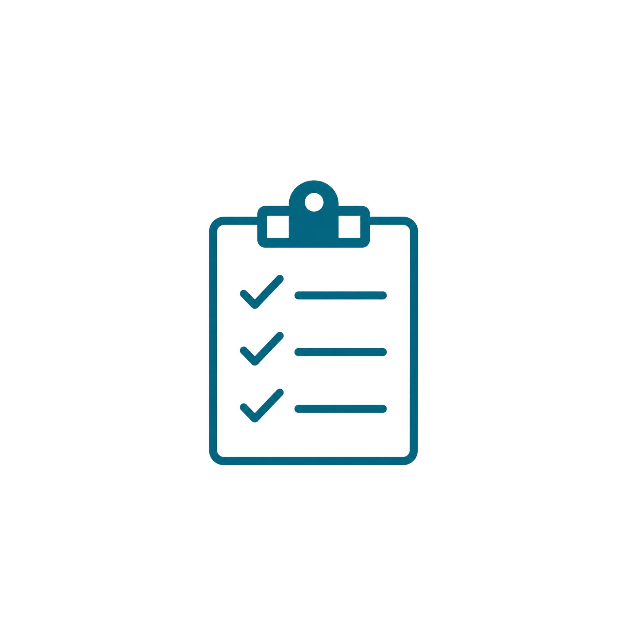 A digital illustration of a clipboard with a checklist, showing three checked boxes.
