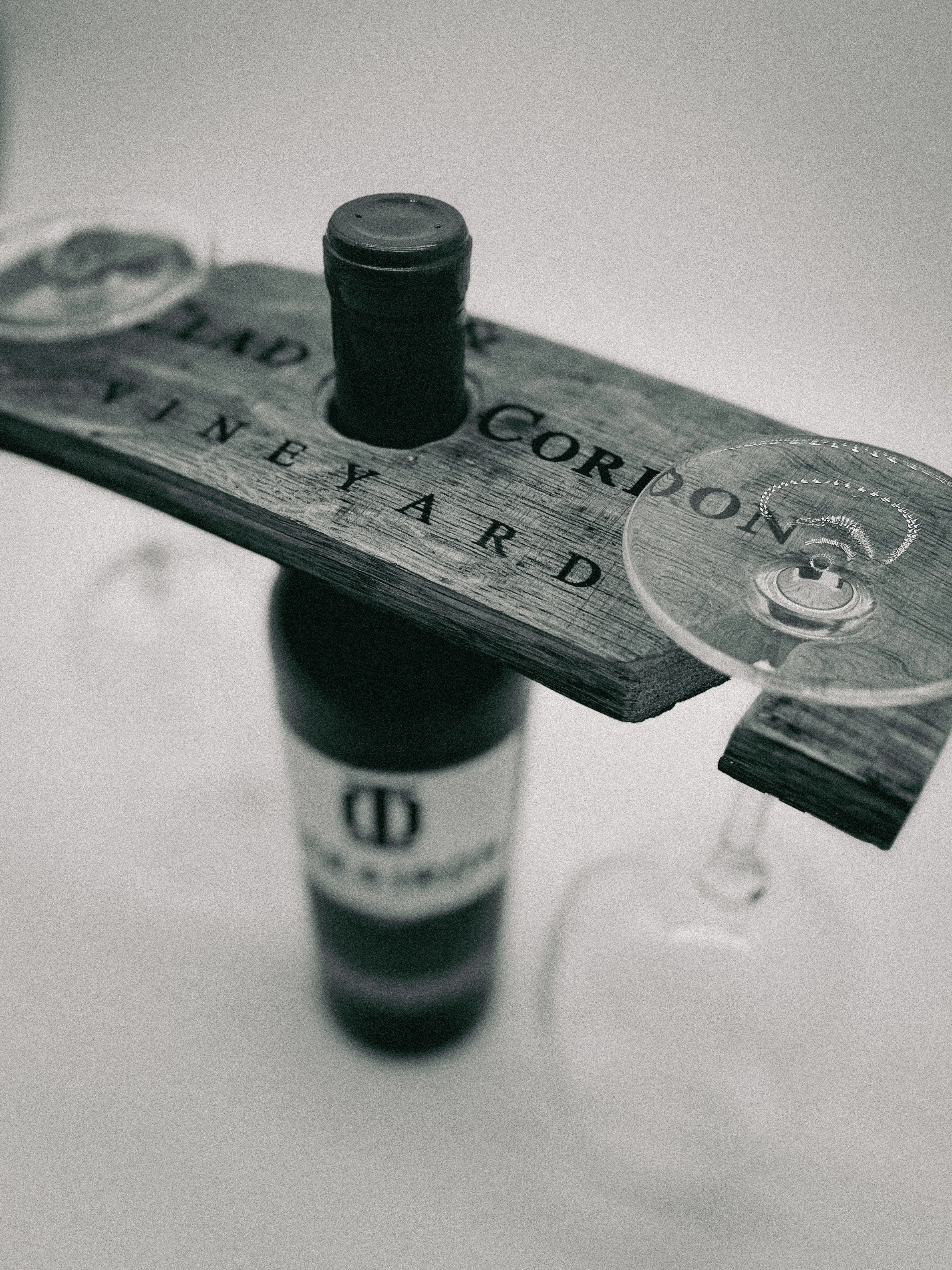 Oak & Iron wine and wine glass holder.
