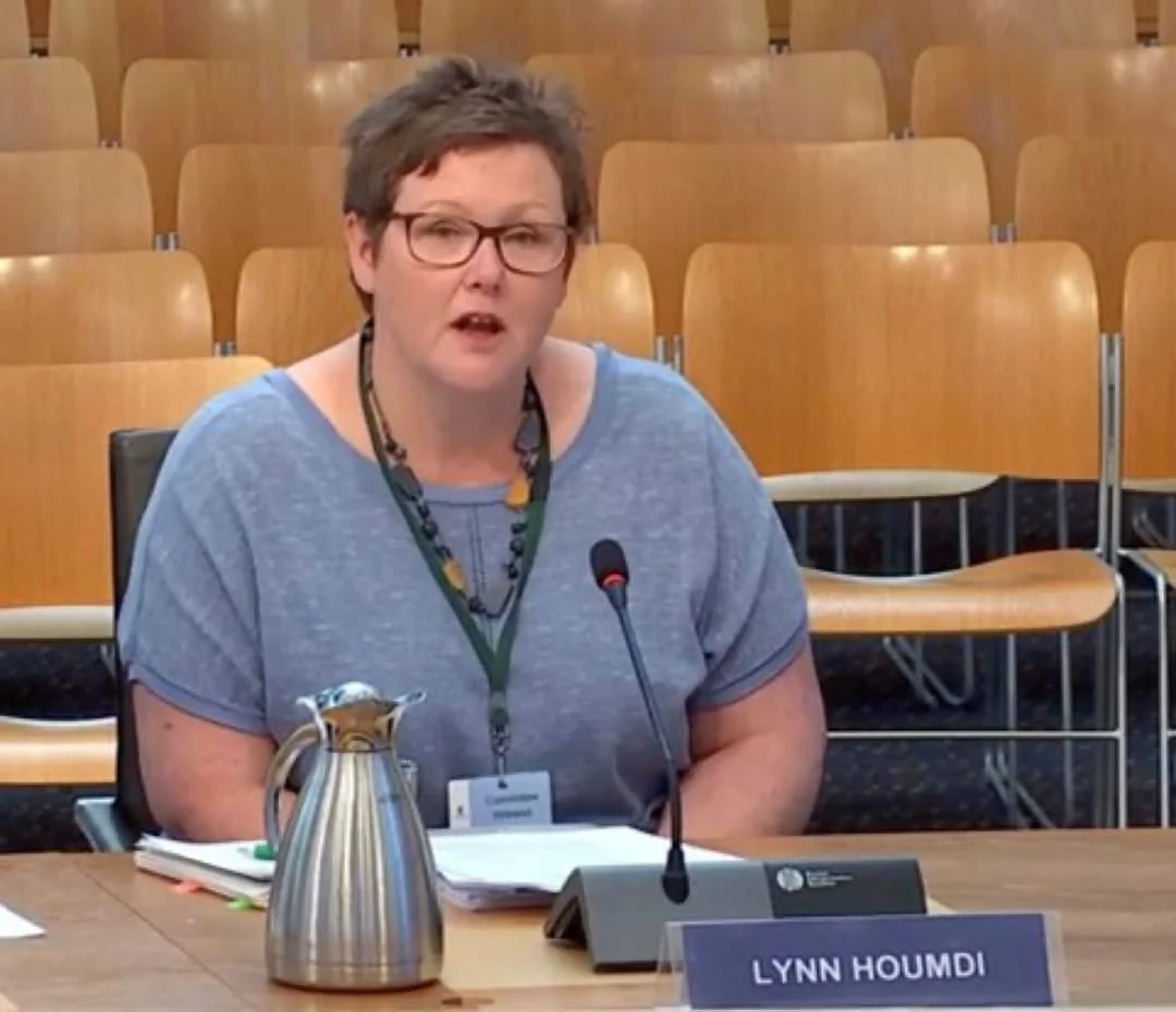 Lynn talking at the Scottish Parliament