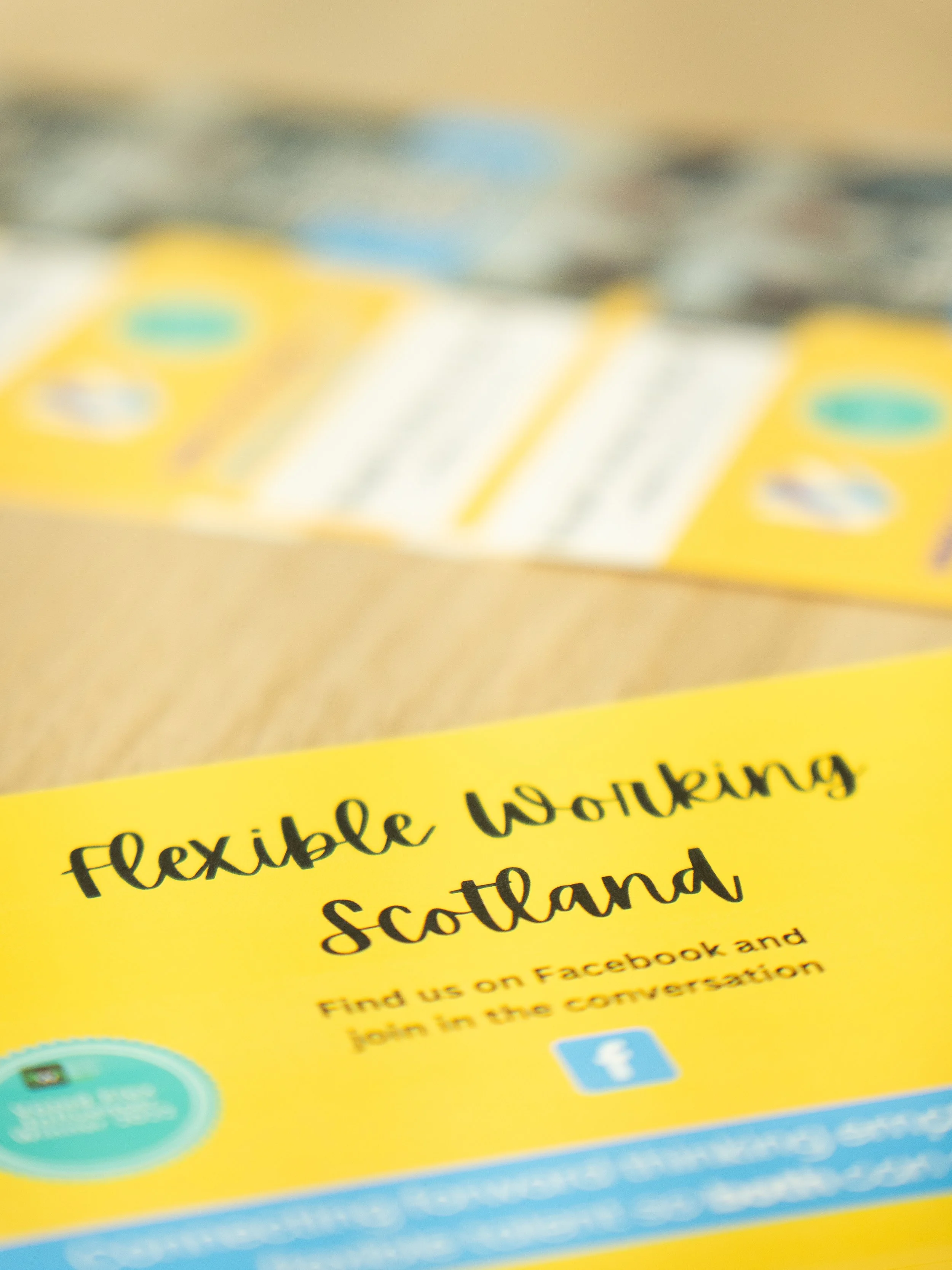 Flexible Working Scotland flyer on table