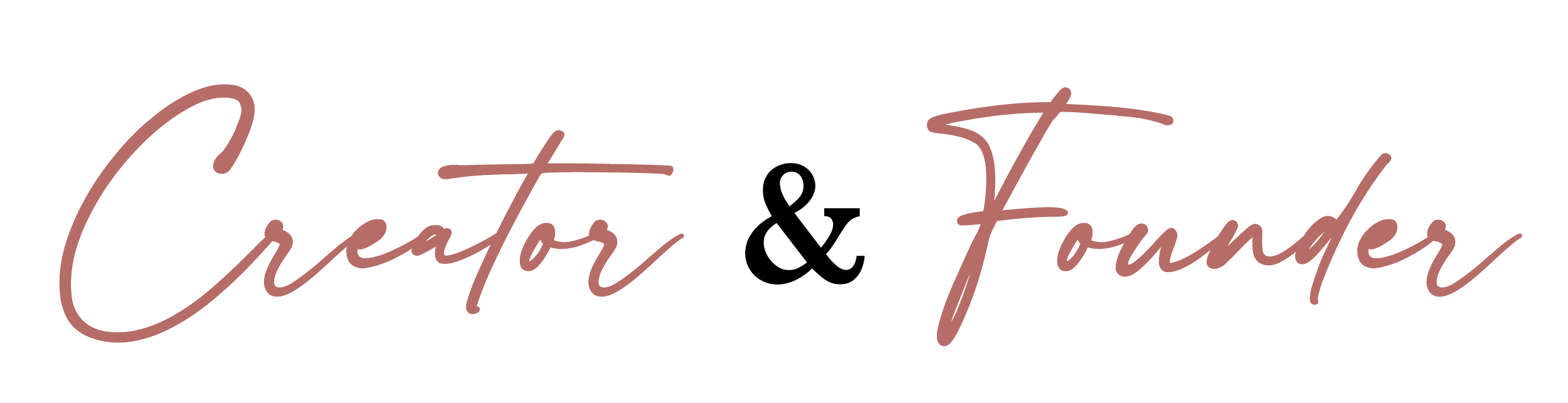 Creative & Fonder logo in cursive font with black and mauve colors.