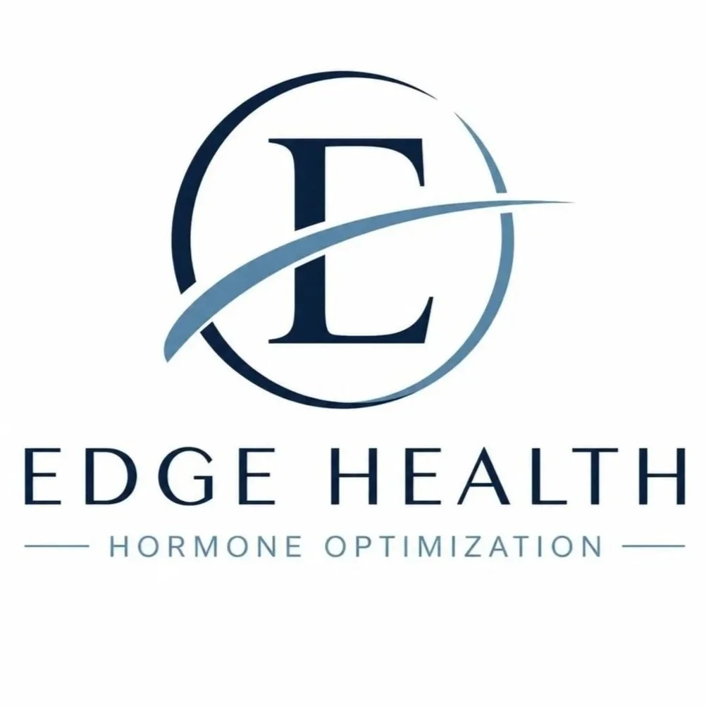 Logo for Edge Health with a stylized letter E and H, with the words 'Edge Health' and 'Hormone Optimization' below.
