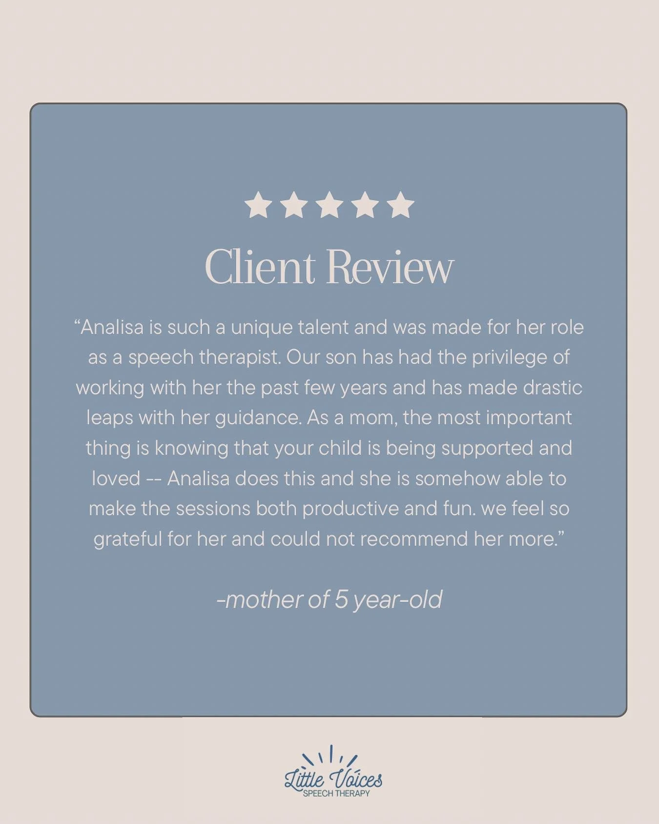 We&rsquo;re so grateful for this kind feedback from one of our amazing families! 🤍 In-home speech therapy doesn&rsquo;t just support a child&rsquo;s communication &mdash; it becomes a natural part of the family&rsquo;s routine and rhythm.
⁠
Being in