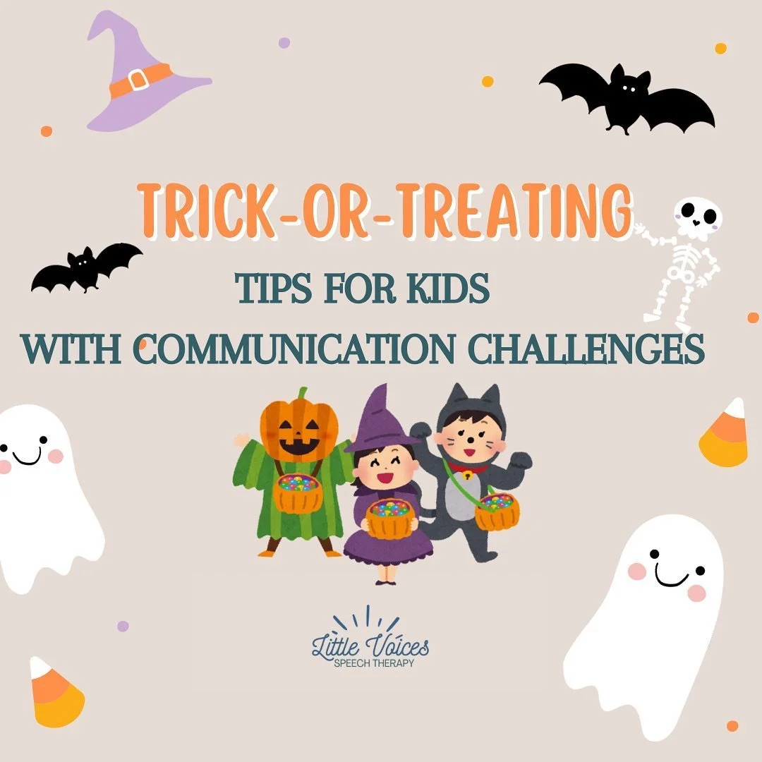 Halloween is all about fun and frights, but for kids with language challenges, it can take a little extra planning. Here are a few tricks to make it an unforgettable (and comfortable!) night:

Practice Key Phrases: Simple, easy-to-understand words li