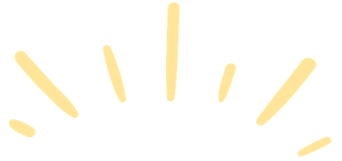 Illustration of the yellow rays of a sun setting or rising, graphic for Little Voices Speech Therapy
