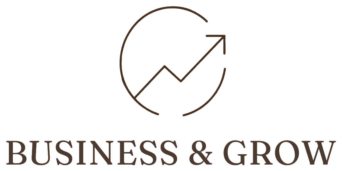 Logo von Business & Grow: ein Pfeil nach oben in einem Kreis