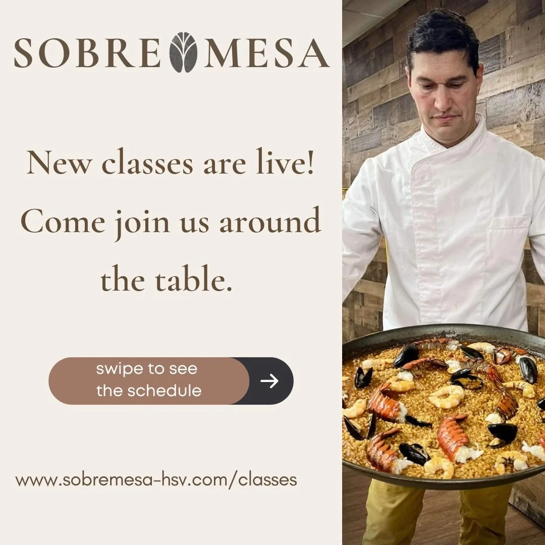 The next round of Sobremesa classes is live. Come cook, share a meal, and linger around the table with us. Seats are limited&mdash;reserve yours through the link in bio.