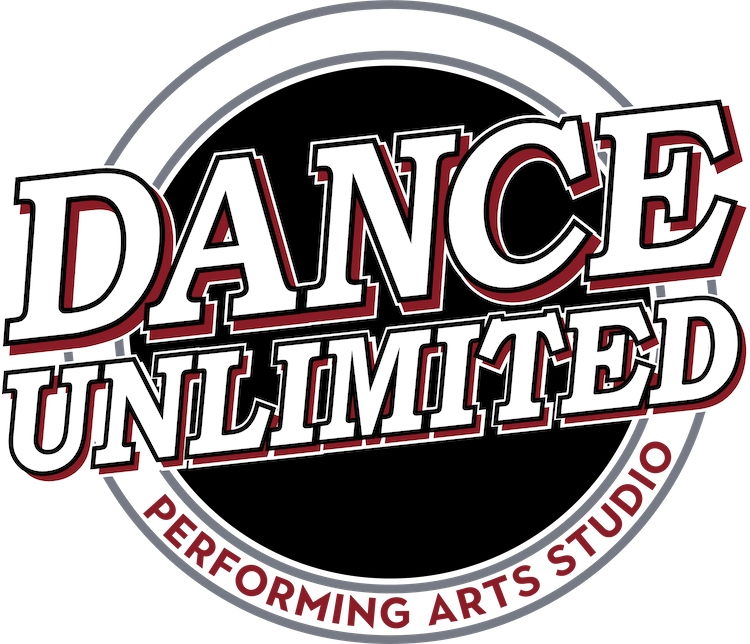 Logo for Dance Unlimited Performing Arts Studio, featuring bold text 'Dance Unlimited' inside a circular border.