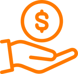 A hand holding a coin with a dollar sign inside it.