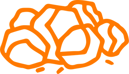 Orange neon outline of a brain.
