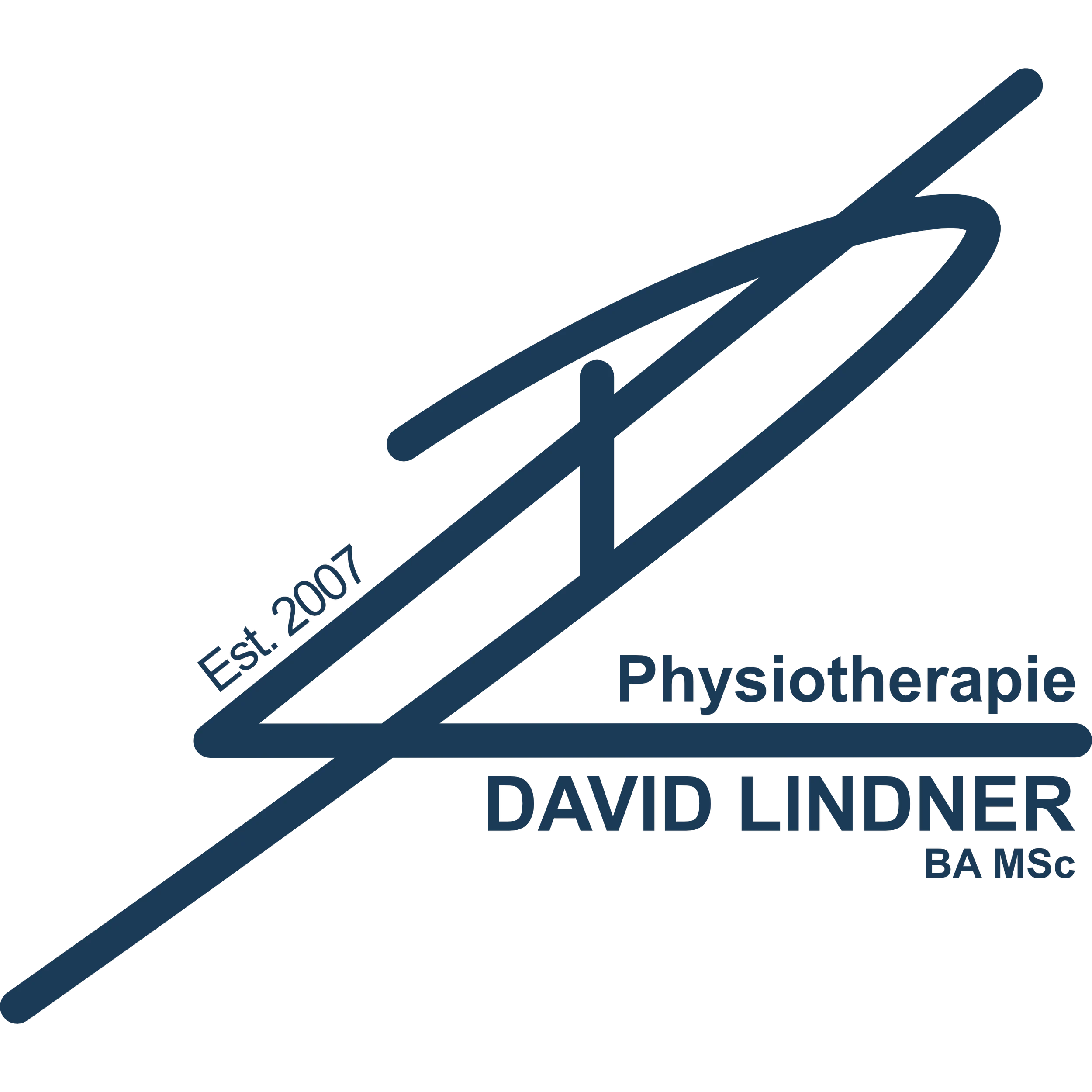 Ein logosierter Text über Physiotherapie, darunter die Namen 'David Lindner'.