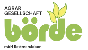 Logo von "Agrar Gesellschaft Börde" mit grünen Buchstaben und einer kleinen Pflanze, die auf dem Buchstaben 'd' wächst.