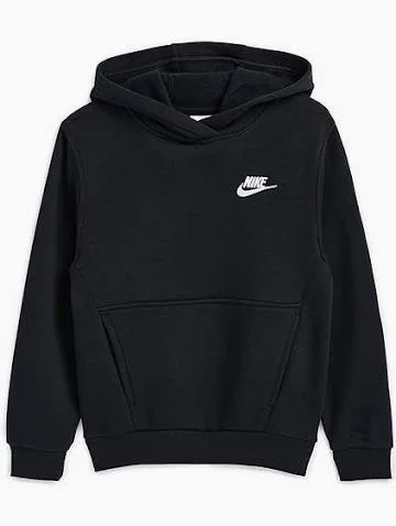 Black Nike hoodie with a white Nike logo on the chest.