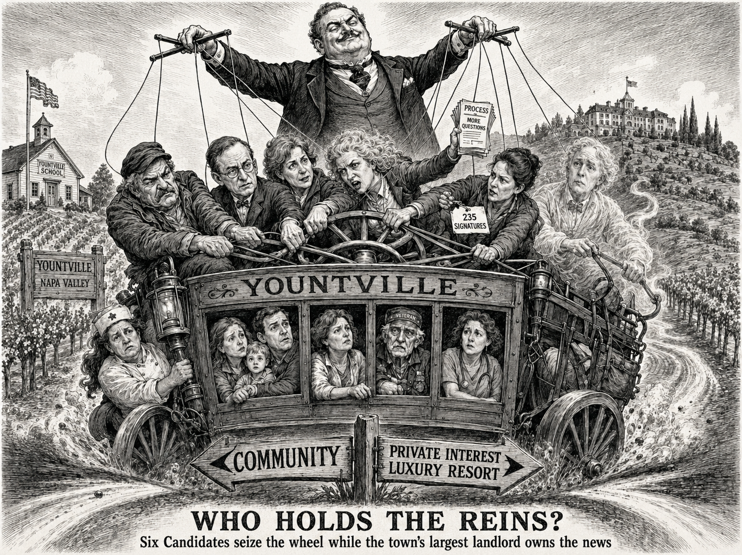 Yountville is Not for Sale, #5, Six Candidates and the Fight Over What This Town Becomes