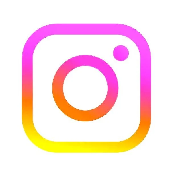 Instagram logo with a colorful gradient of pink, purple, orange, and yellow.