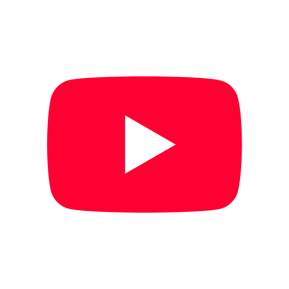 YouTube play button icon with red rectangle and white triangle in the center.