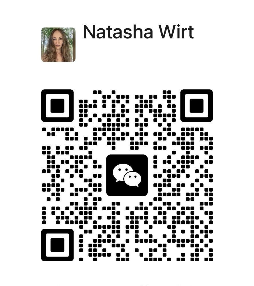 Natasha Wirt WeChat QR code with her photo in the upper left corner.
