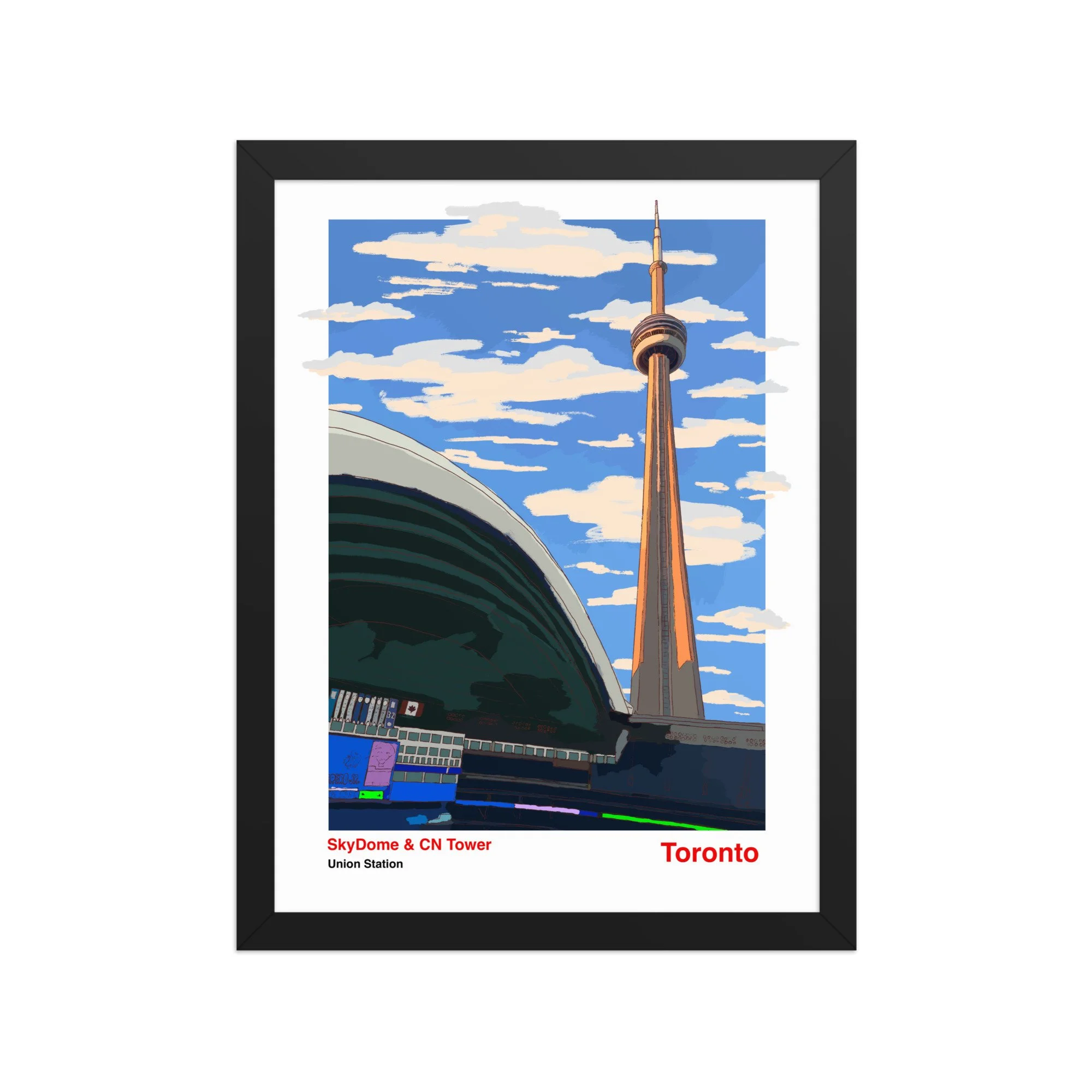 SkyDome and CN Tower Toronto Poster (Framed)
