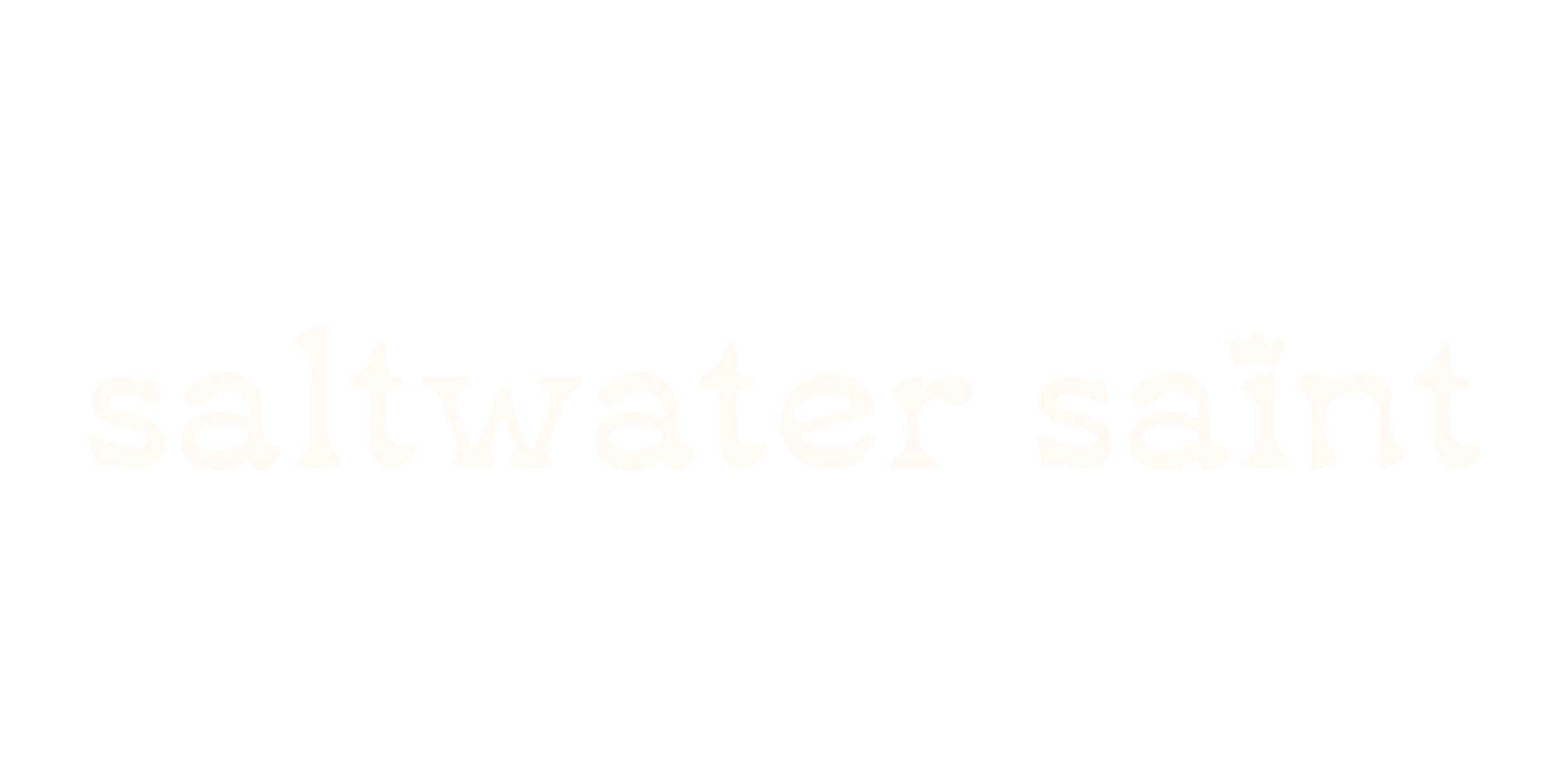 Black background with white text that reads 'salt water saint'