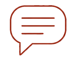 A speech bubble icon with horizontal lines representing text inside it.