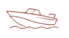 Outline of a boat on water