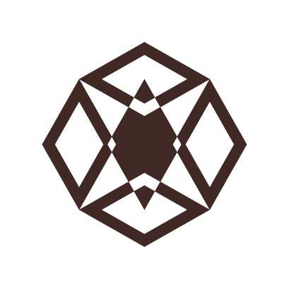 Geometric drawing of an outline square with sections divided by vertical, horizontal, and half circle lines.