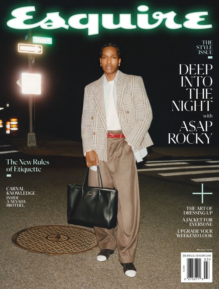 A$AP Rocky · Esquire Magazine March 2026 Cover · Hook Studios Brooklyn · December 2025