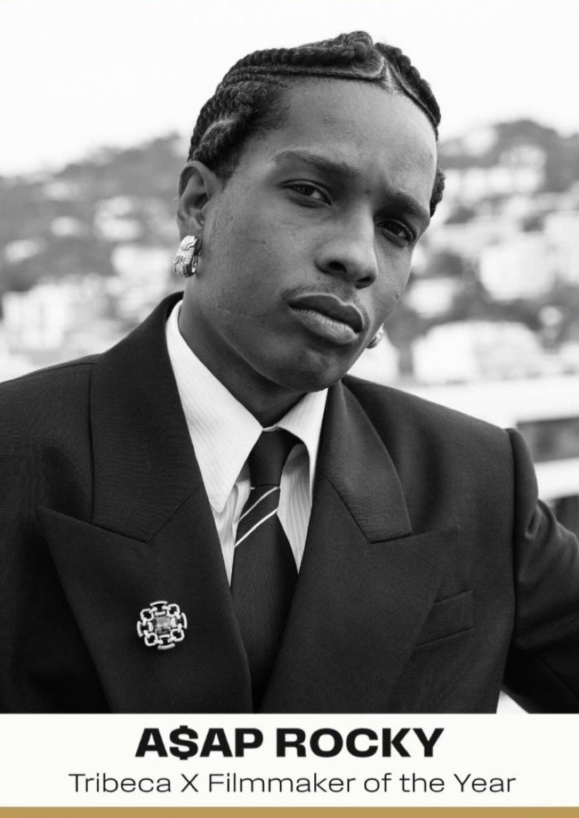 A$AP Rocky · Tribeca X · Filmmaker of the Year · June 2026 · Grooming by Danny Espinal · Image: Tribeca
