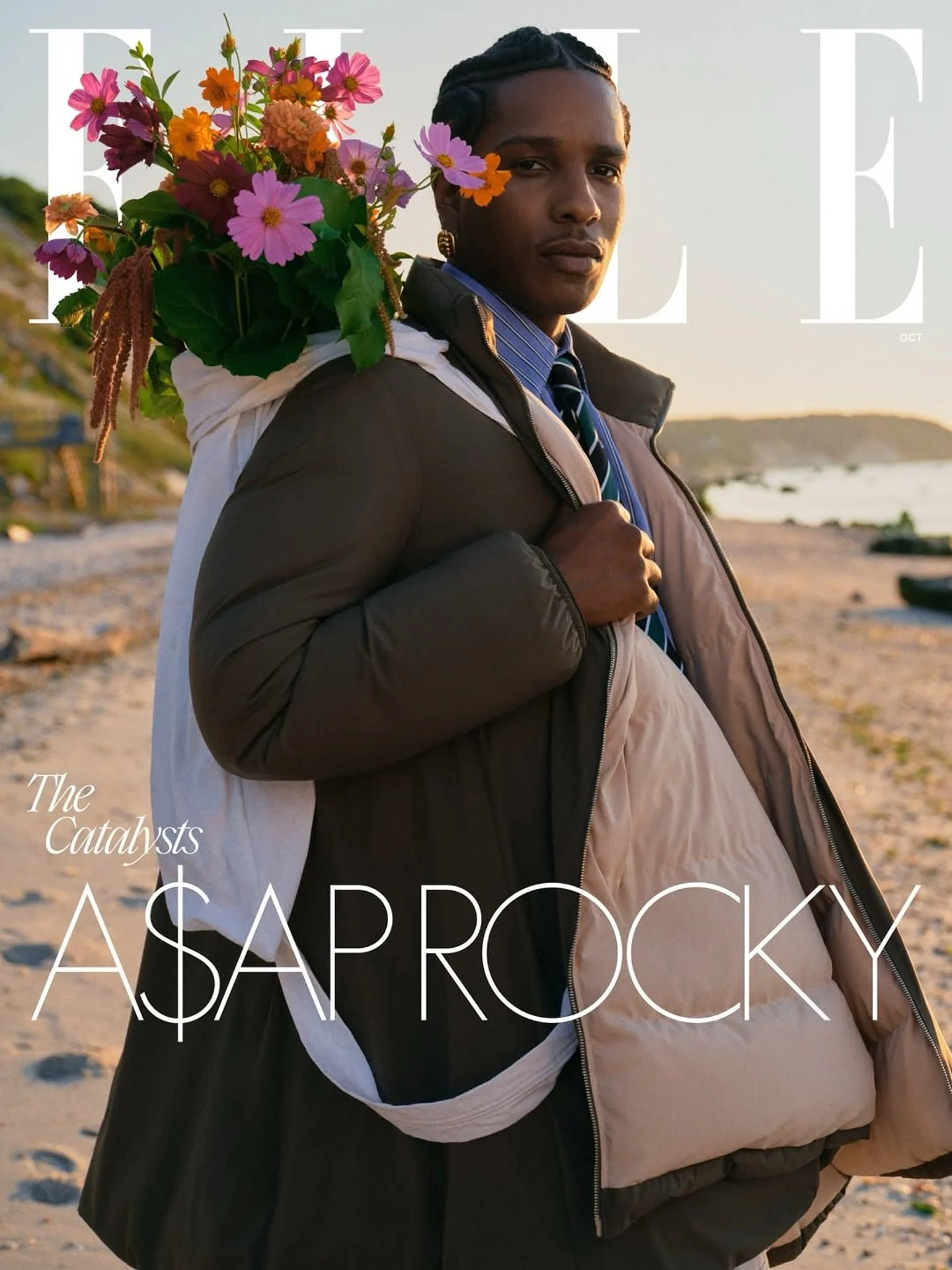 ELLE Magazine · October 2025 · The Catalysts · A$AP Rocky Cover · Groomed by Danny Espinal