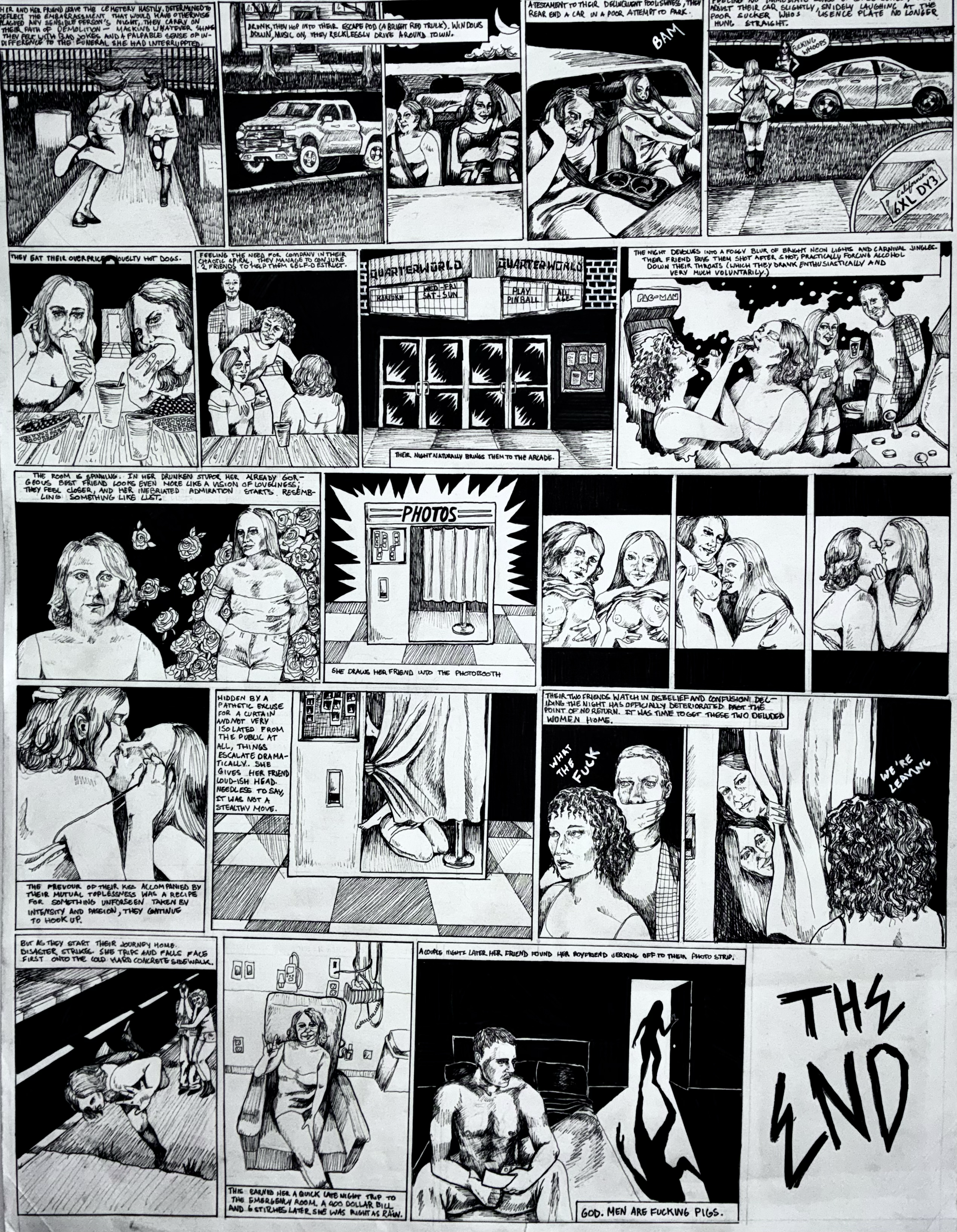 Comic, 
Bad Feminist 
Micron on paper
60cm x 68 cm, 2025