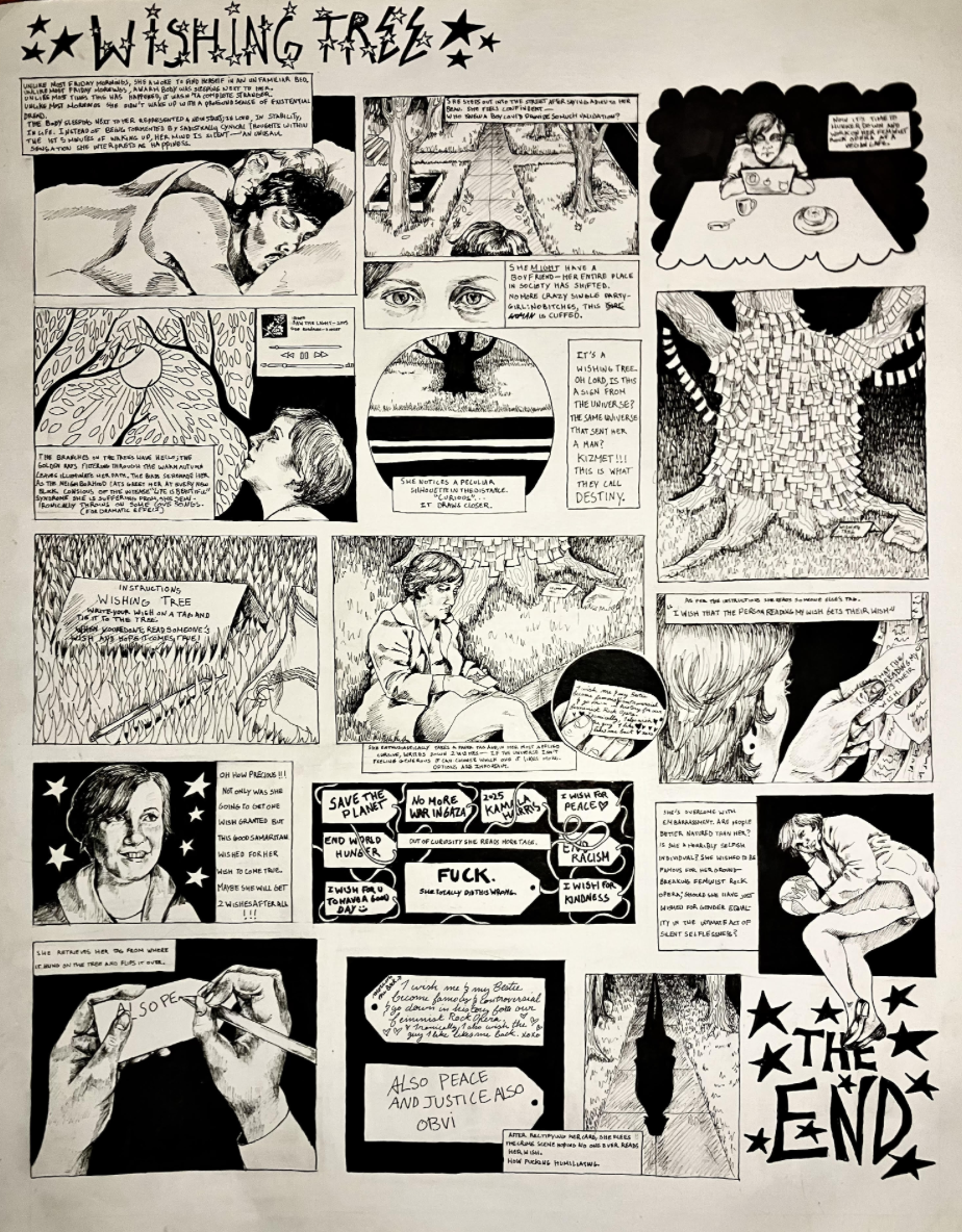Comic,
Bad Feminist
Micron on paper
60cm x 68 cm, 2025